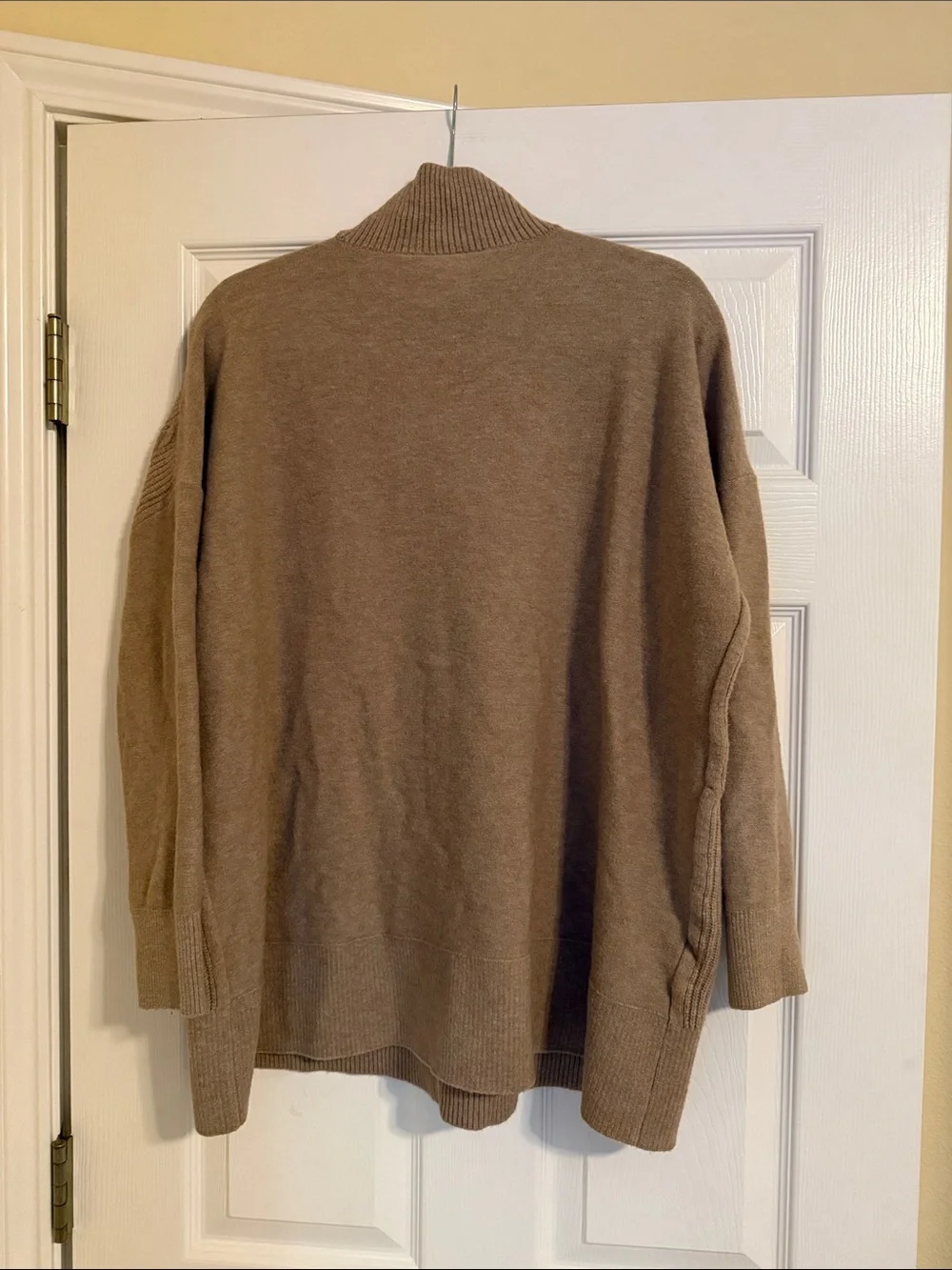 Women’s Cable Knit Mock Neck Sweater - Taupe